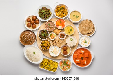 Indian Hindu Veg Thali / Food Platter, Selective Focus