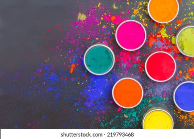 Indian Holi festival colours with text space - Shutterstock ID 219793468