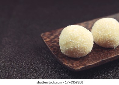 Indian home made sweet Coconut balls or Ladoo