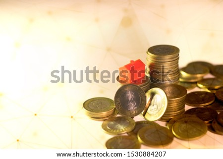 Indian Homeloan Concept with rupee coin
