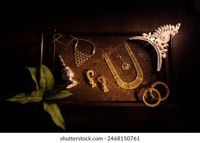 Indian jewellery accessories on background,kundan necklace set, Indian Traditional Gold Jewellery,Indian wedding jewellery,