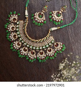 Indian Jewellery Necklace set with kundan - Shutterstock ID 2197972901