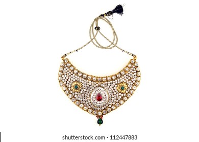 Indian jewelry isolated on a white background