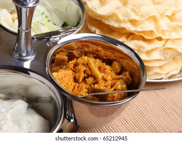 Indian Lime pickle with poppadoms.