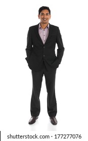 Indian Male Business Man With Isolated White Background Full Body