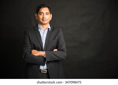 Indian Male Businessman Black Background