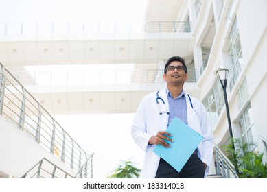 indian male doctor at hospital 