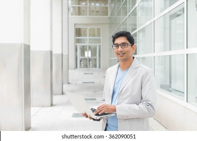 Indian Male With Laptop At Outdoor Office