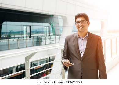 Indian Male Walking At Airport