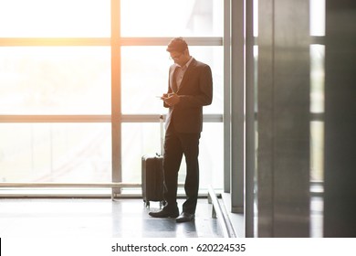 Indian Male Walking At Airport

