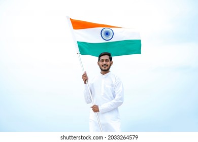 Indian Man Celebrating Independence Day Stock Photo 2033264579 ...