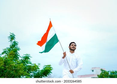 Indian Man Celebrating Independence Day Stock Photo 2033264585 ...