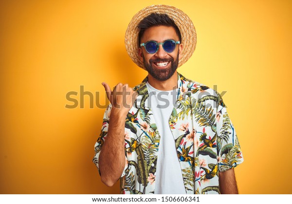 Indian Man On Vacation Wearing Floral Stock Photo (Edit Now) 1506606341