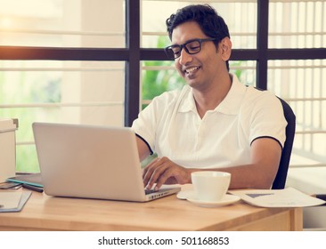 Indian Man Working At Office