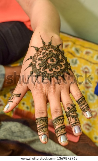 Indian Mehndi Designs Simple Images Stock Photo Edit Now 1369872965