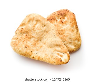 Indian Naan Bread Isolated On White Background.