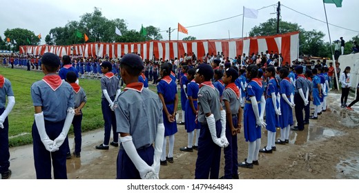 Indian National Cadet Corps NCC Students Parade Rehearsel At Playground District Katni Madhya Pradesh In India Shot Captured On Aug 15, 2019