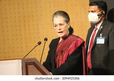 Indian National Congress Party President Sonia Gandhi War Veterans Of The Party To Mark 50 Years Of The Liberation Of Bangladesh In New Delhi. Photograph Taken On December 14, 2021