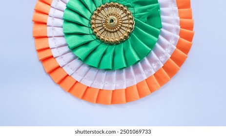 Indian National Flag tricolor badge. Happy Independence day and Republic day poster images wishes - Powered by Shutterstock