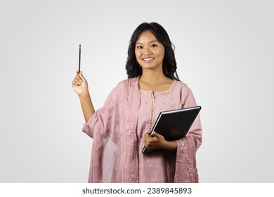 Indian and Nepali Asian Girl on Kurthi giving student gestures and other hand gestures