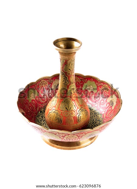 Indian Old Stamped Brass Vase Bowl Stock Photo Edit Now 623096876