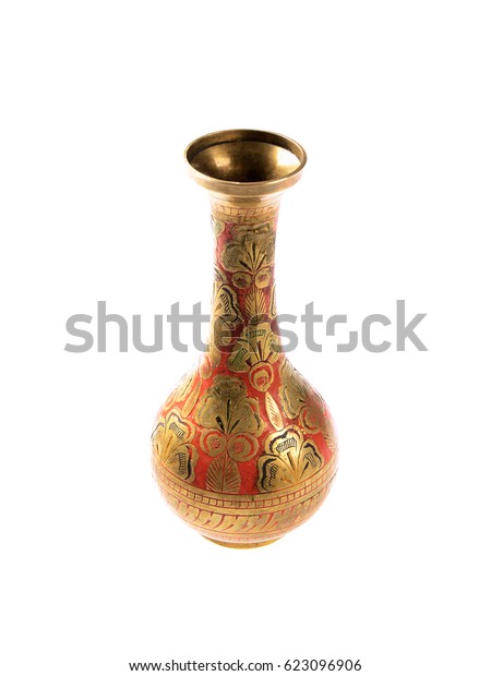 Indian Old Stamped Brass Vase Ornament Stock Photo Edit Now