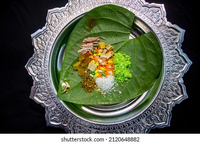 Indian Paan Masala On Betel Leaf Top View