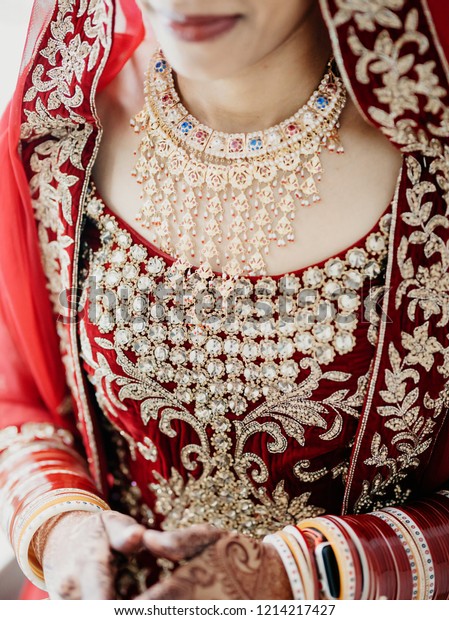 Indian Pakistani Bride Wearing Red Color Stock Photo Edit Now