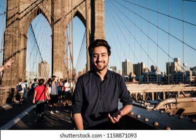 Indian Pakistanian Guy Model In New York City Walking