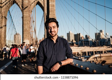 indian pakistanian guy model in new york city walking - Shutterstock ID 1158871096