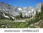 Indian Peaks from Lake Isabelle Trail in Brainard Lake Recreation District Ward Colorado