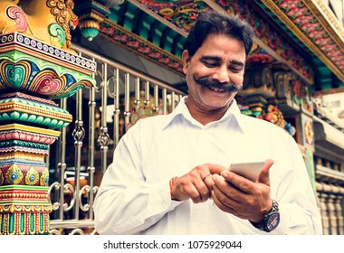 Indian People Using Mobile Phone