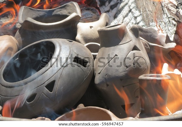 Indian Pottery Fire Pit Stock Photo Edit Now 596947457