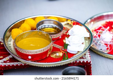 Indian Pre Wedding Haldi Ceremony Close Up