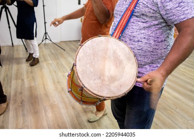 Indian Punjabi Traditional Drum Close Up