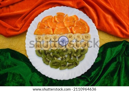 Indian Republic day themed food decorated and served to celebrate India republic day on 26 january