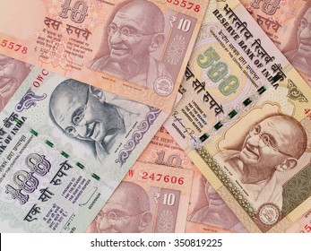 Indian Rupee Banknotes Background, India Money Closeup