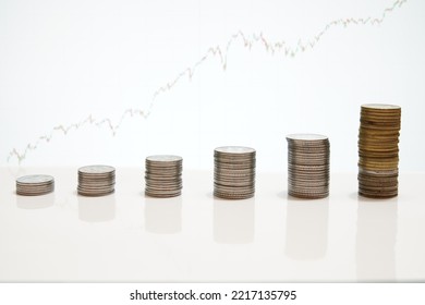 Indian Rupee Growth Stacked Coins