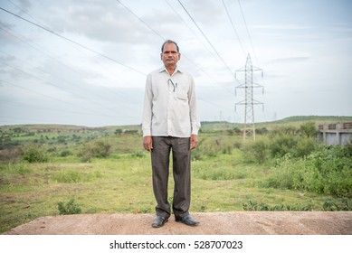 Indian Rural Man In Parli Vaijnath, Beed, Maharashtra, India, Southeast Asia.