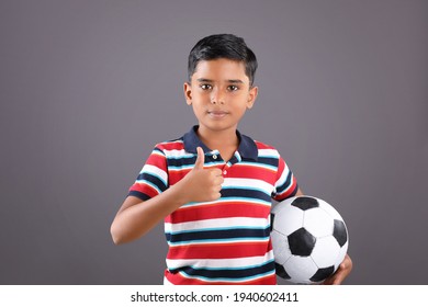 Indian School Boy Holding Football Thumbs Stock Photo 1940602411 ...