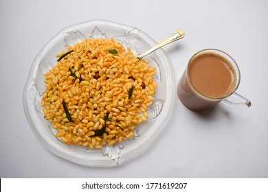 Indian snack Bhel bhadang or Churumuri or Churmuri made of Puffed rice is traditional Snack healthy often sold in Mumbai streetfood often for Munching served with masala tea for teatime