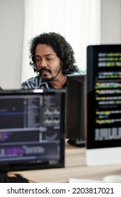 Indian Software Developer Coding On Computer In Office If IT Company