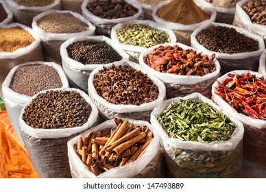 Indian Spices In Anjuna Flea Market, Goa, India