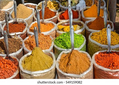 Indian Spices At The Market In Anjuna