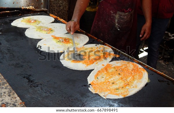Indian Street Foodmaking Dosa Stock Photo 667898491 | Shutterstock