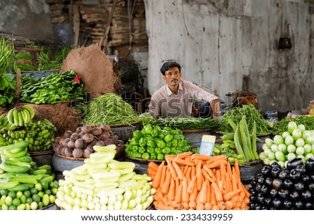 Indian street vegetable vendor or bhaji wala
