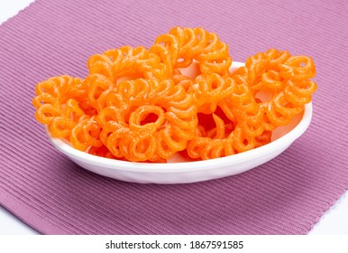 Indian Sweet Food Imarti Also Know As Amriti, Omriti, Jahangir, Jalebi, Jaangiri. 