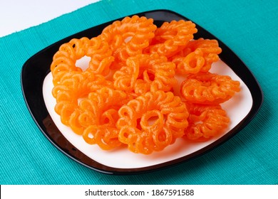 Indian Sweet Food Imarti Also Know As Amriti, Omriti, Jahangir, Jalebi, Jaangiri. 