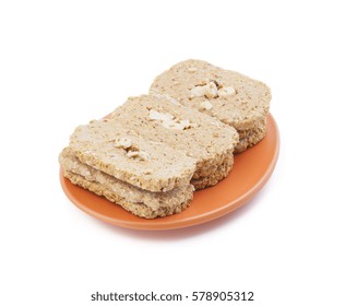 Indian Sweet Gud Kaju Gajak Isolated on White Background 