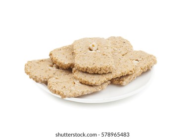 Indian Sweet Gud Kaju Gajak Isolated on White Background 
